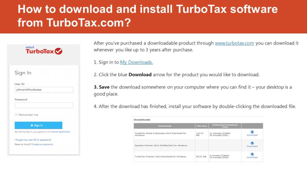 Downloading the TurboTax Software